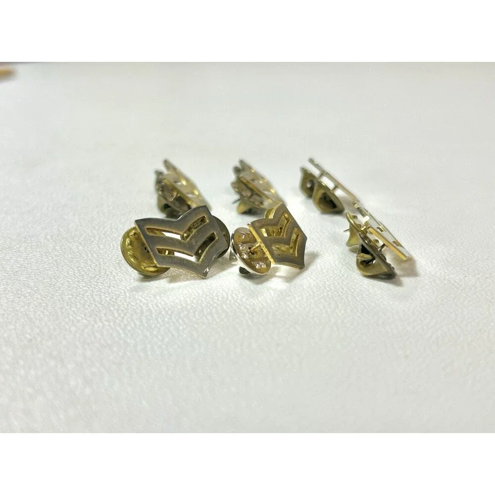 Lot 6 U.S. Military Sergeant Chevron Insignia Brass Metal Pins